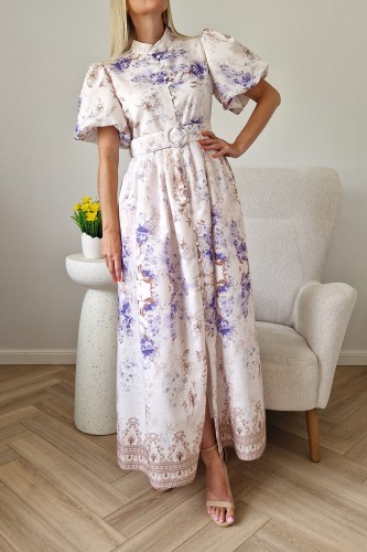 Sukienka Jasmine z paskiem maxi w kwiaty