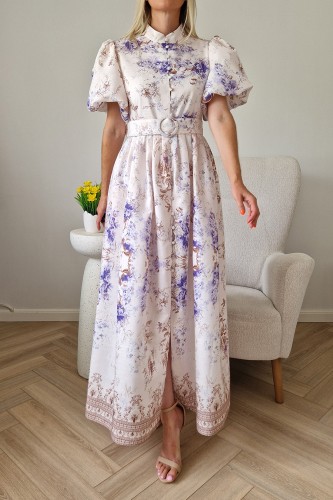 Sukienka Jasmine z paskiem maxi w kwiaty