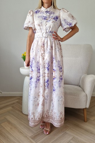 Sukienka Jasmine z paskiem maxi w kwiaty