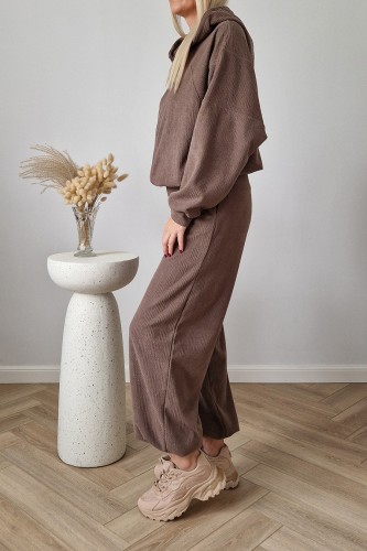 Komplet dresowy Moov strukturalny bluza z kapturem + spodnie fango