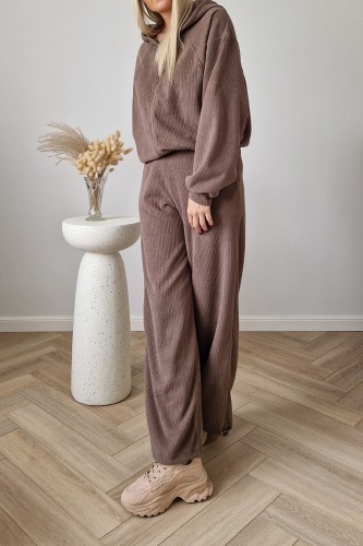 Komplet dresowy Moov strukturalny bluza z kapturem + spodnie fango
