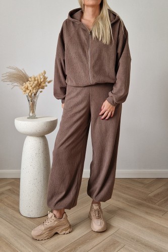 Komplet dresowy Moov strukturalny bluza z kapturem + spodnie fango