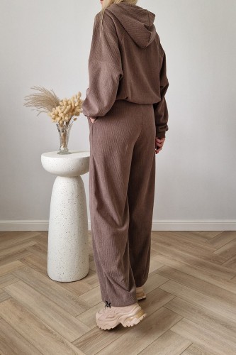 Komplet dresowy Moov strukturalny bluza z kapturem + spodnie fango