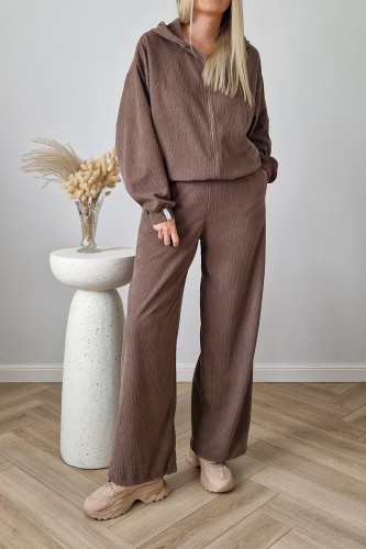 Komplet dresowy Moov strukturalny bluza z kapturem + spodnie fango