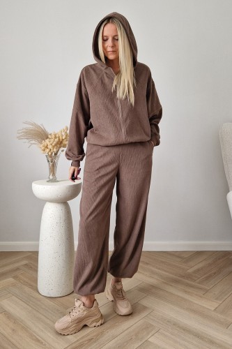 Komplet dresowy Moov strukturalny bluza z kapturem + spodnie fango