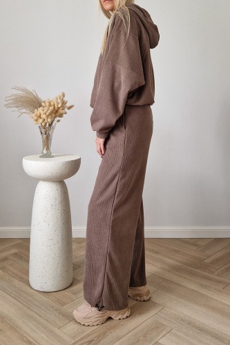 Komplet dresowy Moov strukturalny bluza z kapturem + spodnie fango