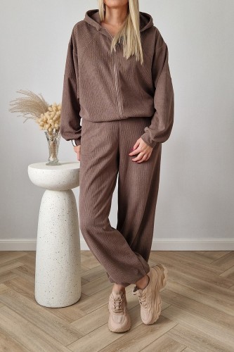 Komplet dresowy Moov strukturalny bluza z kapturem + spodnie fango