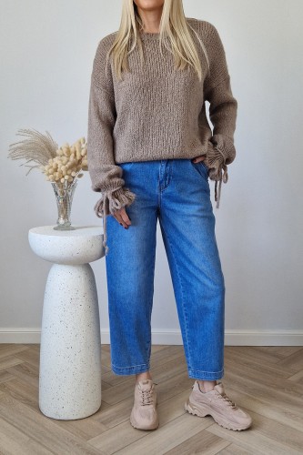 Sweter Lolly z moherem i wełną i z rękawami z falbanką fango