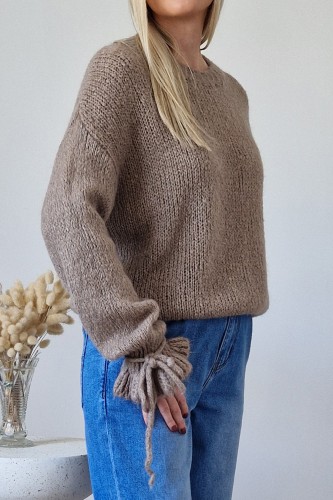 Sweter Lolly z moherem i wełną i z rękawami z falbanką fango