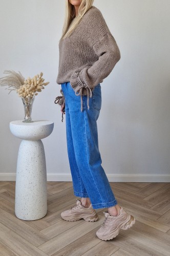 Sweter Lolly z moherem i wełną i z rękawami z falbanką fango