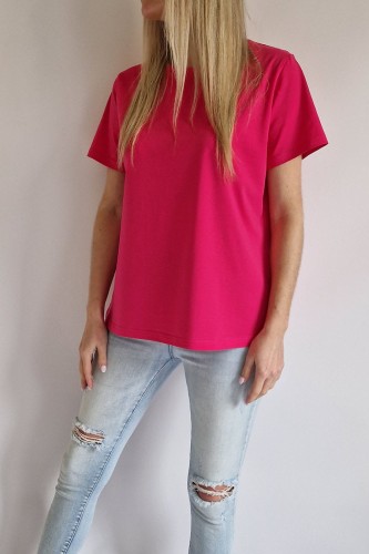 T-shirt Siena regular fit fuksjowy